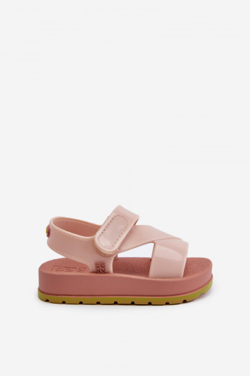 Sandali da bambino con chiusure adesive LL385002 Tonalità rosa chiaro 2