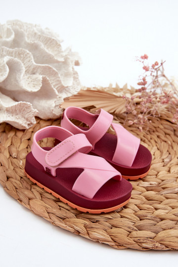 Sandali da bambino con chiusure adesive LL385001 colore rosa