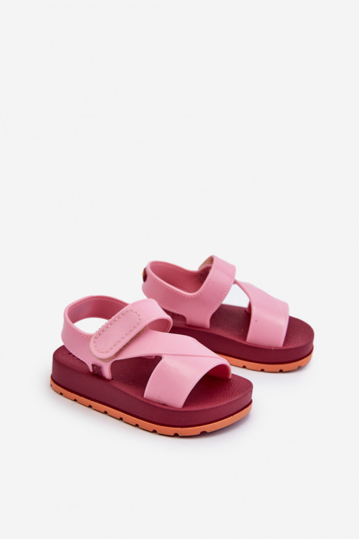 Sandali da bambino con chiusure adesive LL385001 colore rosa Sandali da bambino con chiusure adesive LL385001 colore rosa