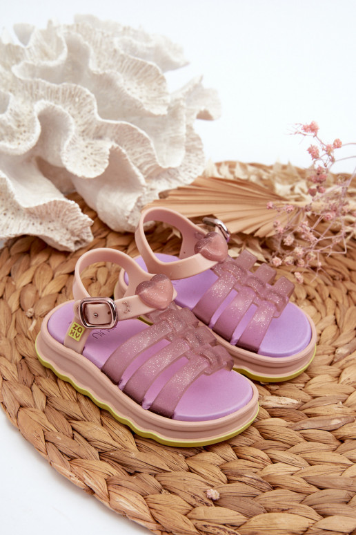 Sandali da bambino con chiusure adesive NN385020 Colore viola