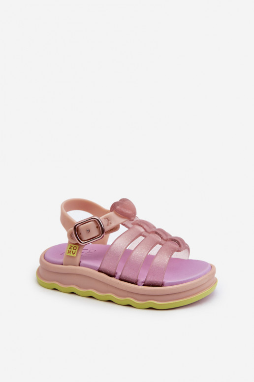 Sandali da bambino con chiusure adesive NN385020 Colore viola
