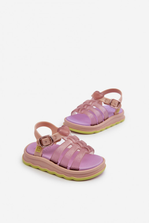 Sandali da bambino con chiusure adesive NN385020 Colore viola