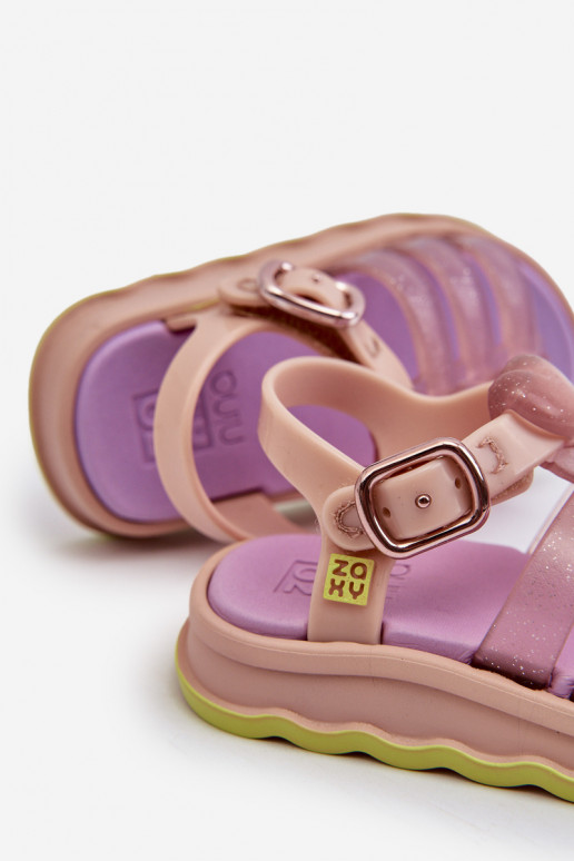 Sandali da bambino con chiusure adesive NN385020 Colore viola