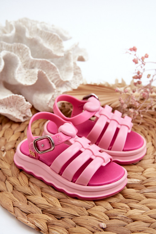 Sandali da bambino con chiusure adesive NN385018 colore rosa