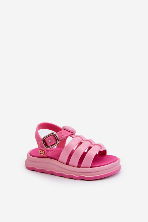 Sandali da bambino con chiusure adesive NN385018 colore rosa