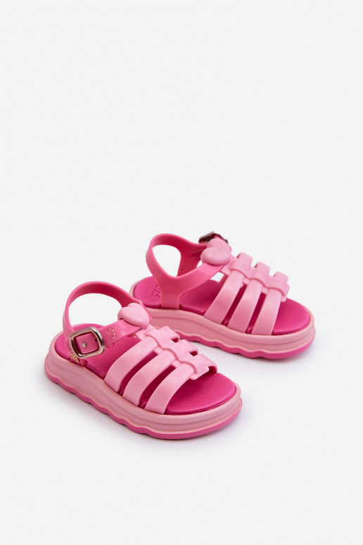 Sandali da bambino con chiusure adesive NN385018 colore rosa