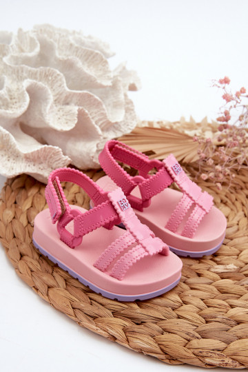 Sandali da bambino con chiusure adesive LL385027 rosa