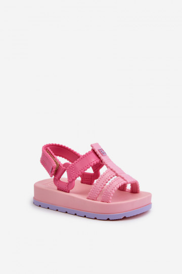 Sandali da bambino con chiusure adesive LL385027 rosa 2