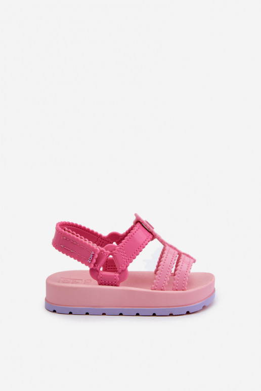 Sandali da bambino con chiusure adesive LL385027 rosa