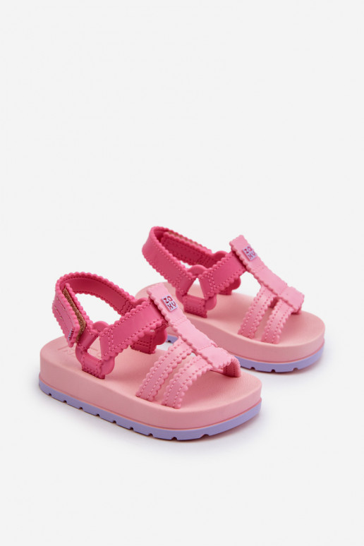 Sandali da bambino con chiusure adesive LL385027 rosa
