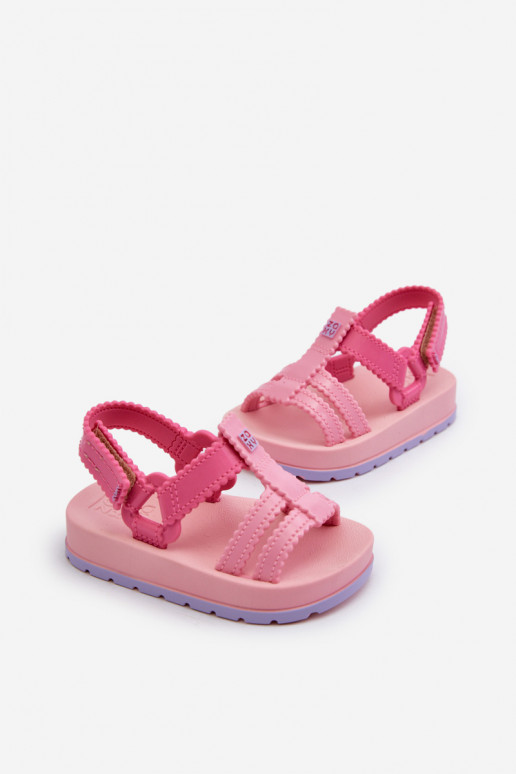 Sandali da bambino con chiusure adesive LL385027 rosa