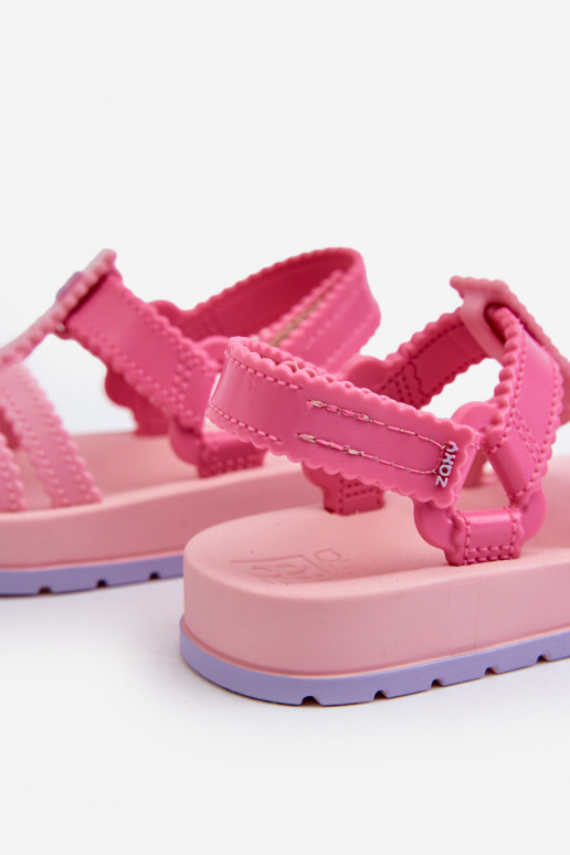 Sandali da bambino con chiusure adesive LL385027 rosa