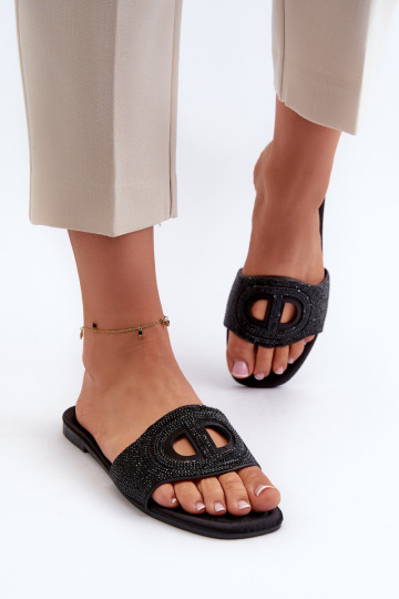 Infradito da donna con tacco largo in Dimrose nero