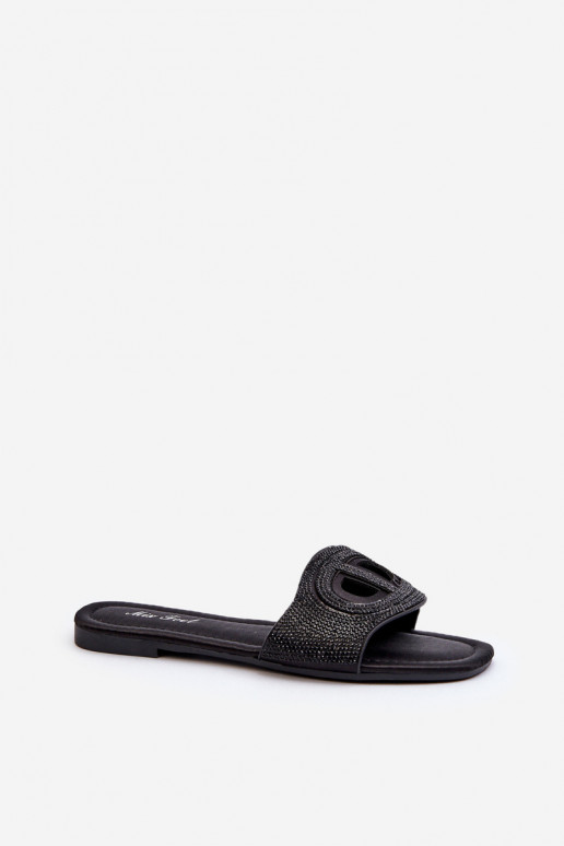 Infradito da donna con tacco largo in Dimrose nero