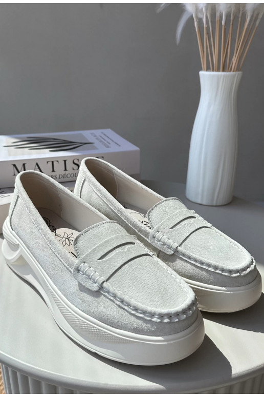 Mocassini in pelle scamosciata avorio Filidia Mocassini in pelle scamosciata avorio Filidia