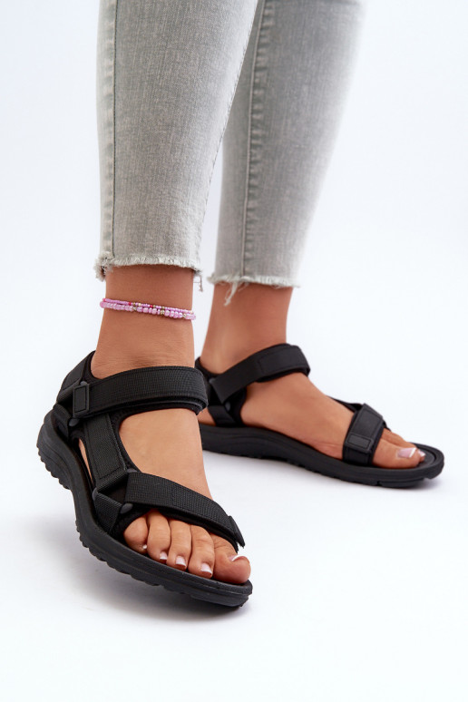 Sandali da donna stile sportivo colore nero Lumeria