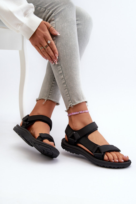 Sandali da donna stile sportivo colore nero Lumeria