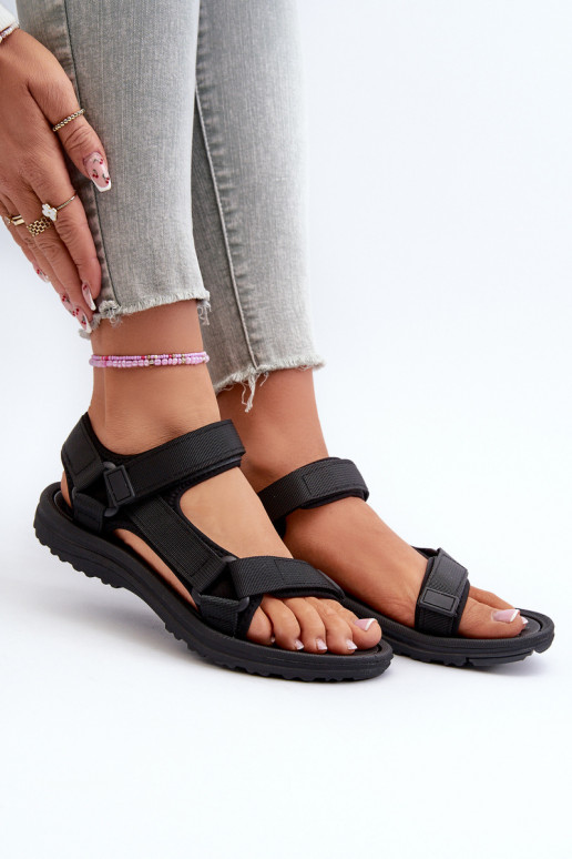 Sandali da donna stile sportivo colore nero Lumeria