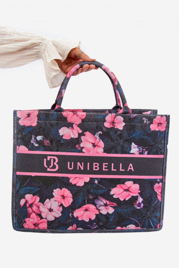 Borsa con fiori Mooch nero e rosa