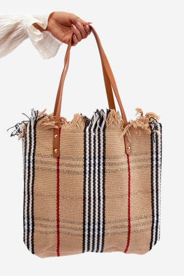 Borsa a mano/borsa da spiaggia intrecciata Marrone Avon
