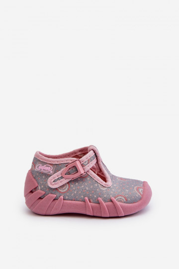 Comode ciabatte da bambino BEFADO 110N490 colore grigio-rosa 2
