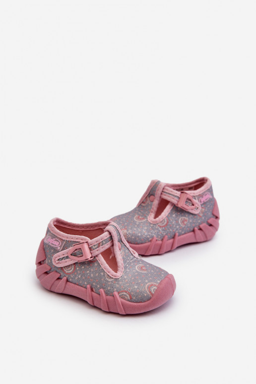 Comode ciabatte da bambino BEFADO 110N490 colore grigio-rosa
