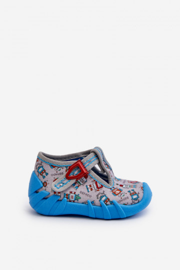 Comode pantofole per bambini BEFADO 110N483 blu-grigio 2