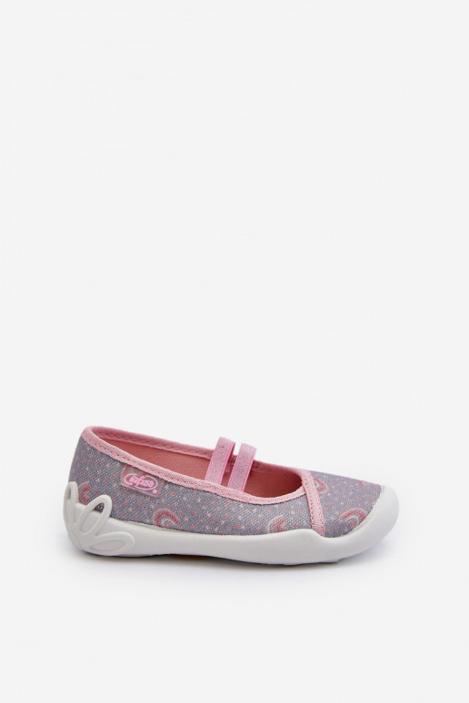 Pantofole Ballerine We Wzorki Befado 116X328 colore grigio-rosa