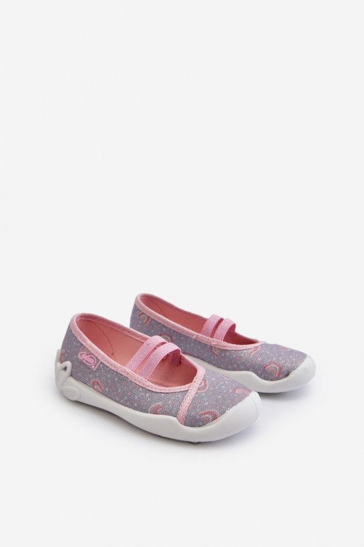 Pantofole Ballerine We Wzorki Befado 116X328 colore grigio-rosa