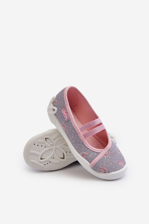 Pantofole Ballerine We Wzorki Befado 116X328 colore grigio-rosa