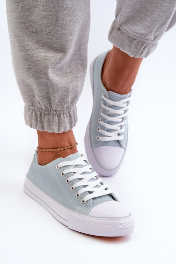 Sneakers Lennabella color menta con suola piatta del modello classico