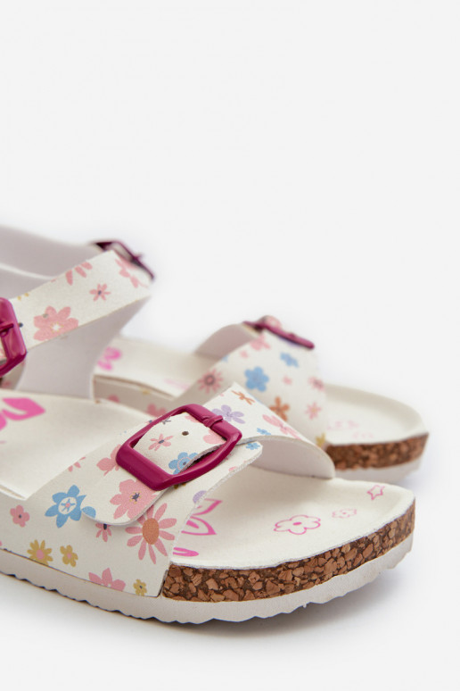 sandali Bambini con fiori con fibbie in colore bianco Memoria