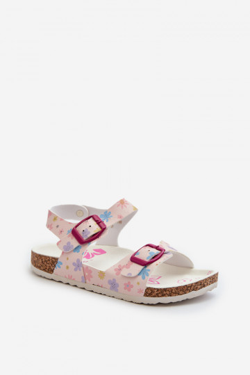 sandali Bambine con fiori con fibbie nel colore rosa Memoria