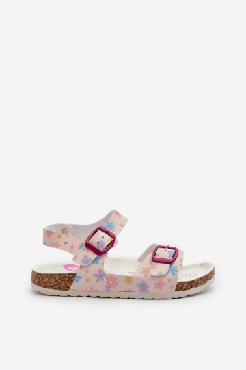 sandali Bambine con fiori con fibbie nel colore rosa Memoria 2