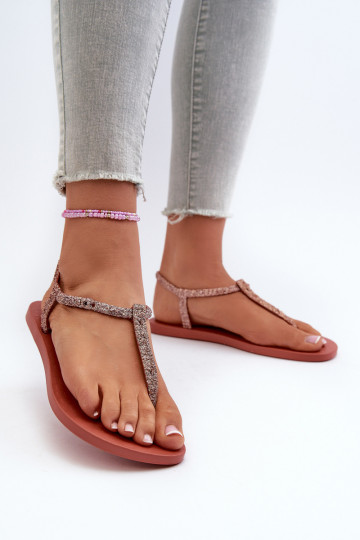 infradito con glitter 26914 Ipanema Class Brilha Fem colore corallo