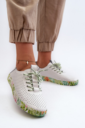 Scarpe Sznurowe in Farnalea bianca