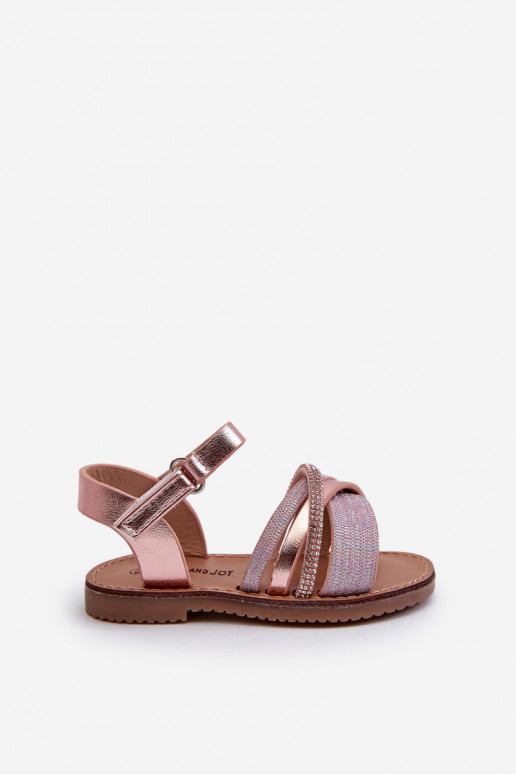 con lucentezza Sandali per bambini con chiusure adesive rosa Delphina con lucentezza Sandali per bambini con chiusure adesive rosa Delphina