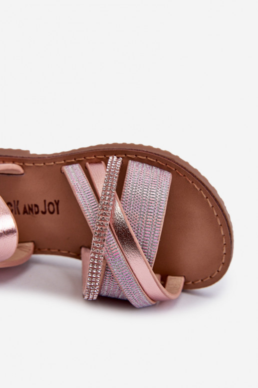 con lucentezza Sandali per bambini con chiusure adesive rosa Delphina con lucentezza Sandali per bambini con chiusure adesive rosa Delphina