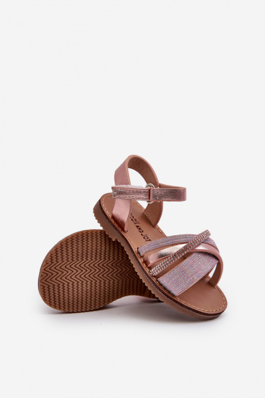con lucentezza Sandali per bambini con chiusure adesive rosa Delphina con lucentezza Sandali per bambini con chiusure adesive rosa Delphina
