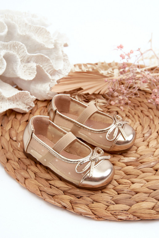 Ballerine per bambini con nastri in colore dorato Jellema Ballerine per bambini con nastri in colore dorato Jellema