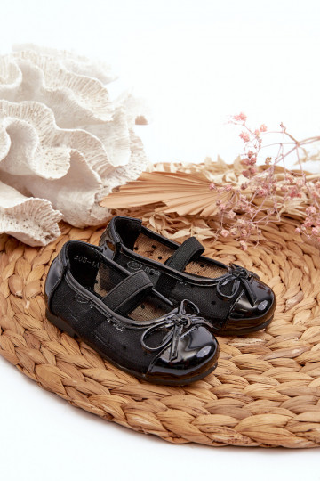 ballerine per bambini con nastri colore nero Jellema