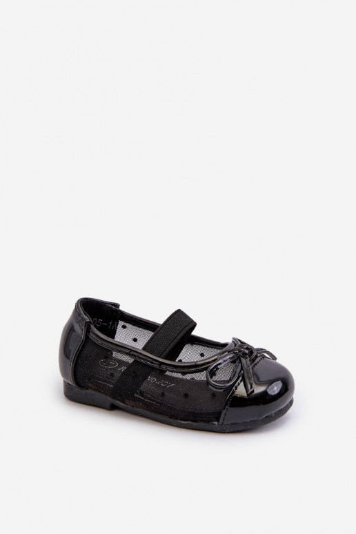 ballerine per bambini con nastri colore nero Jellema