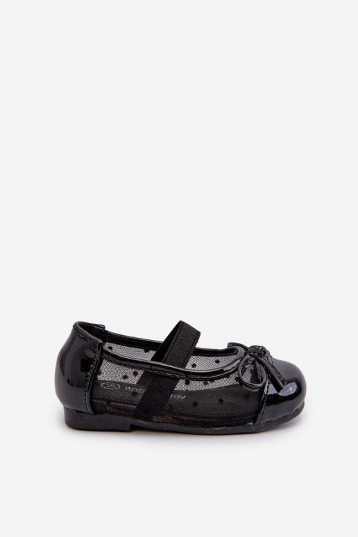 ballerine per bambini con nastri colore nero Jellema