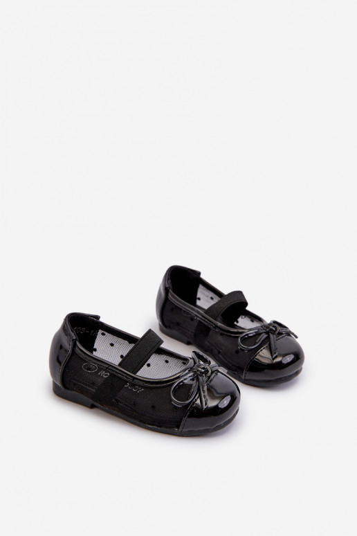 ballerine per bambini con nastri colore nero Jellema
