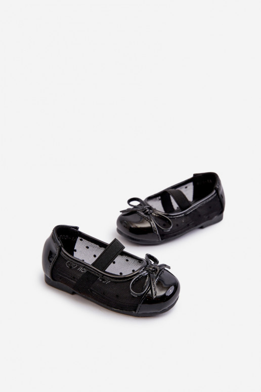 ballerine per bambini con nastri colore nero Jellema