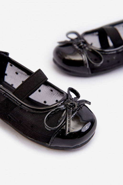 ballerine per bambini con nastri colore nero Jellema