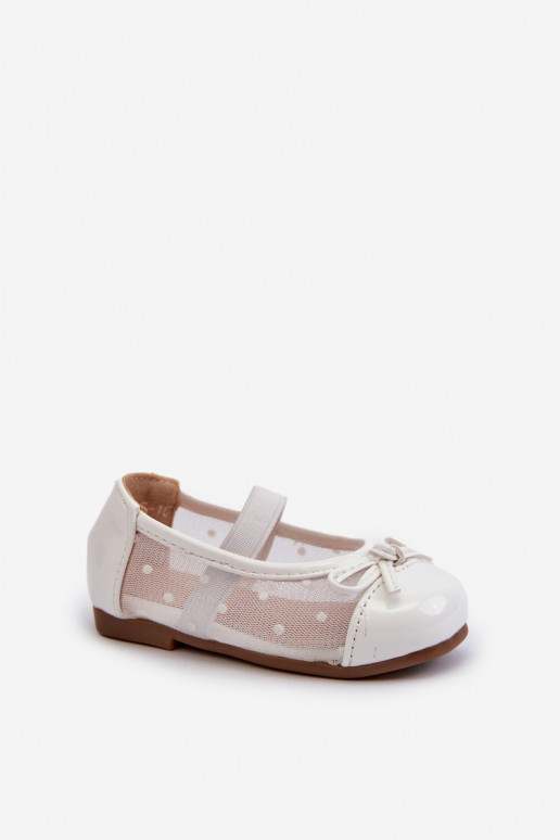 ballerine per bambini con nastri in colore bianco Jellema