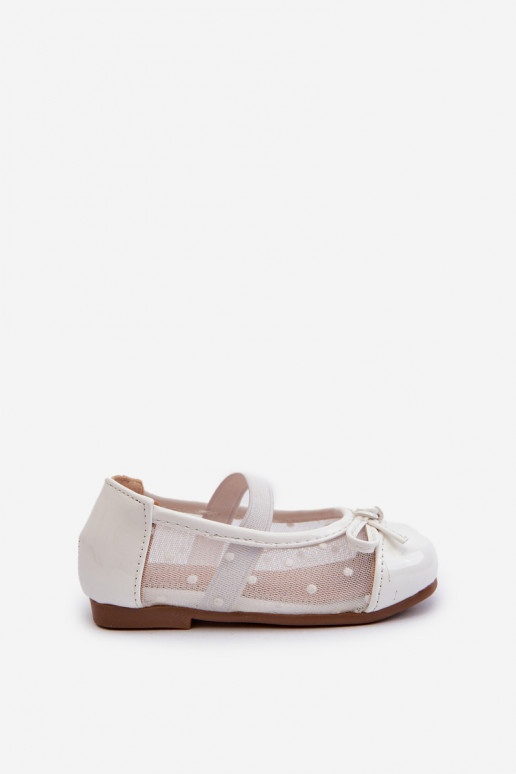 ballerine per bambini con nastri in colore bianco Jellema