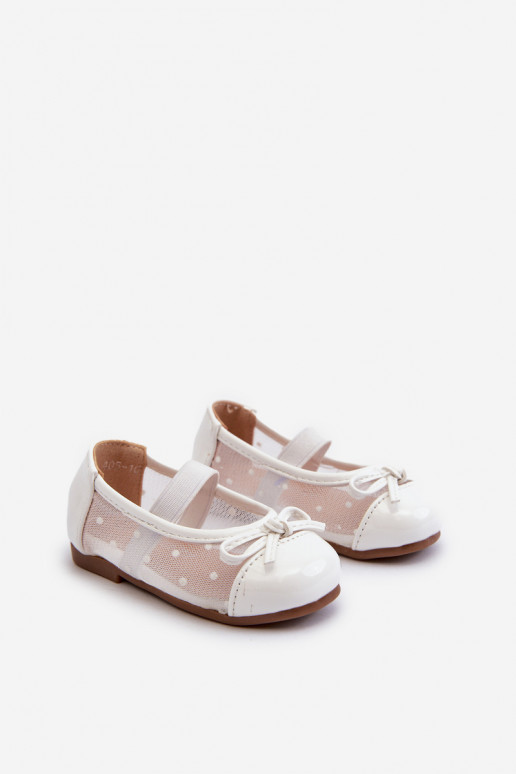 ballerine per bambini con nastri in colore bianco Jellema