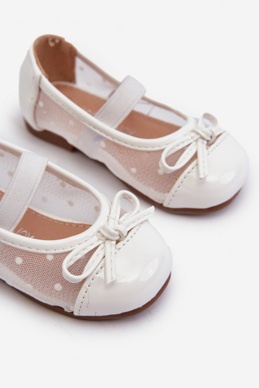 ballerine per bambini con nastri in colore bianco Jellema